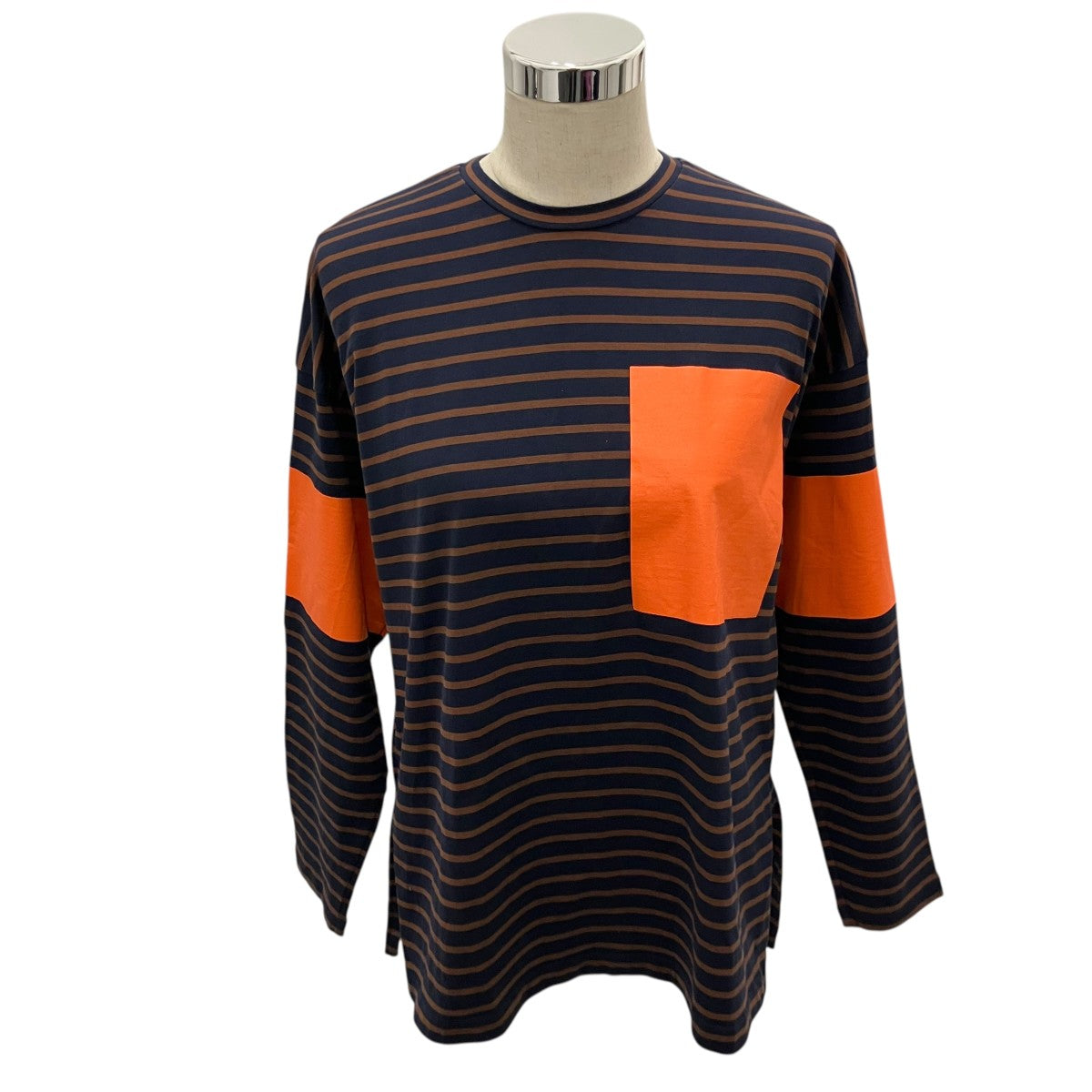 nagonstans 【Over Size Long Sleeves T-shirt 】ボーダーカットソー470HA480-1300 古着・中古-1枚目のアイテム画像