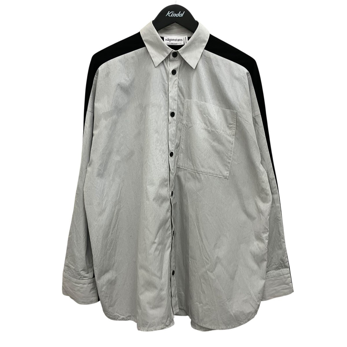 nagonstans 【shirt×cut long-sleeves t-shirt】ドッキングストライプブラウス470JS480-0511 古着・中古-1枚目のアイテム画像