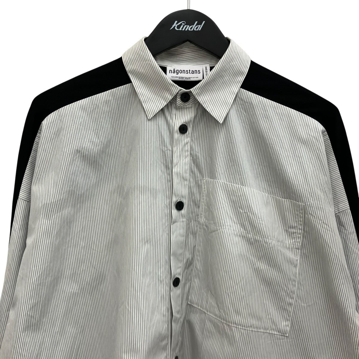 nagonstans 【shirt×cut long-sleeves t-shirt】ドッキングストライプブラウス470JS480-0511 古着・中古-3枚目のアイテム画像