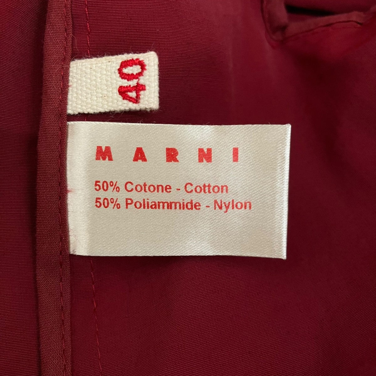 MARNI(マルニ) コットン×ナイロンワンピース レッド サイズ 40｜【公式