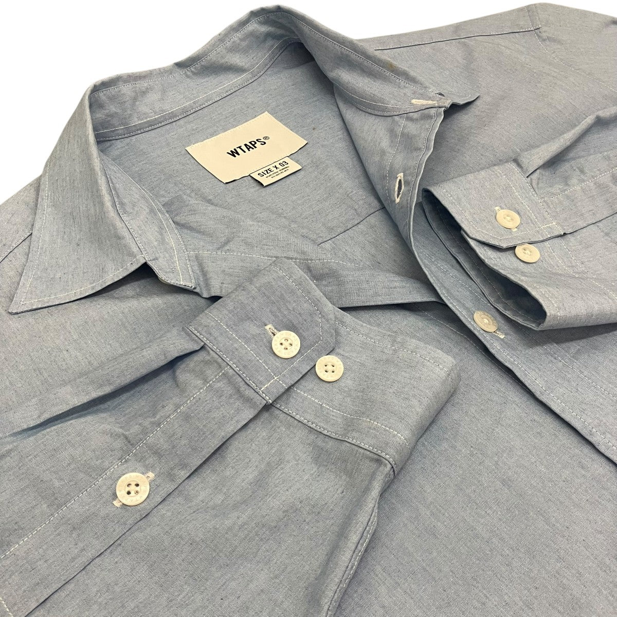 WTAPS 25SS【CB LS CTPL． CHAMBRAY． COOLMAX】シャンブレーシャツ251WVDT-SHM05 古着・中古-5枚目のアイテム画像