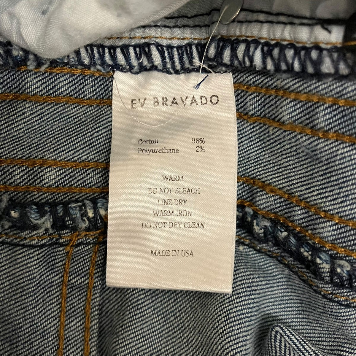 EV BRAVADO 【DO YOU THINK I’M CRAZY RAINBOW EMBROIDERED JEANS】レインボウエンブロイダリースキニーデニムパンツ 古着・中古-9枚目のアイテム画像