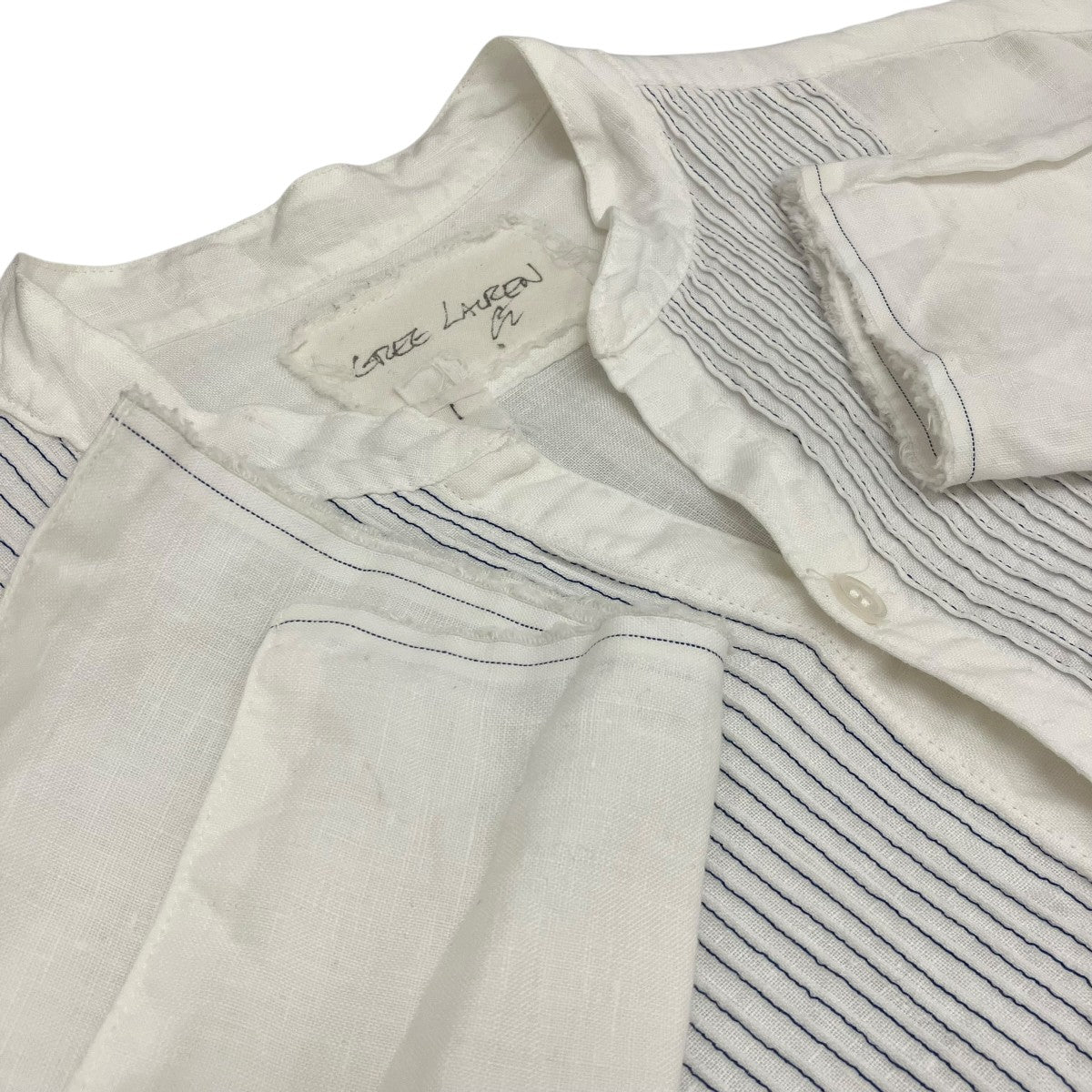GREG LAUREN(グレッグローレン) 【LINEN TUX SHIRT SQUARE BIB AND