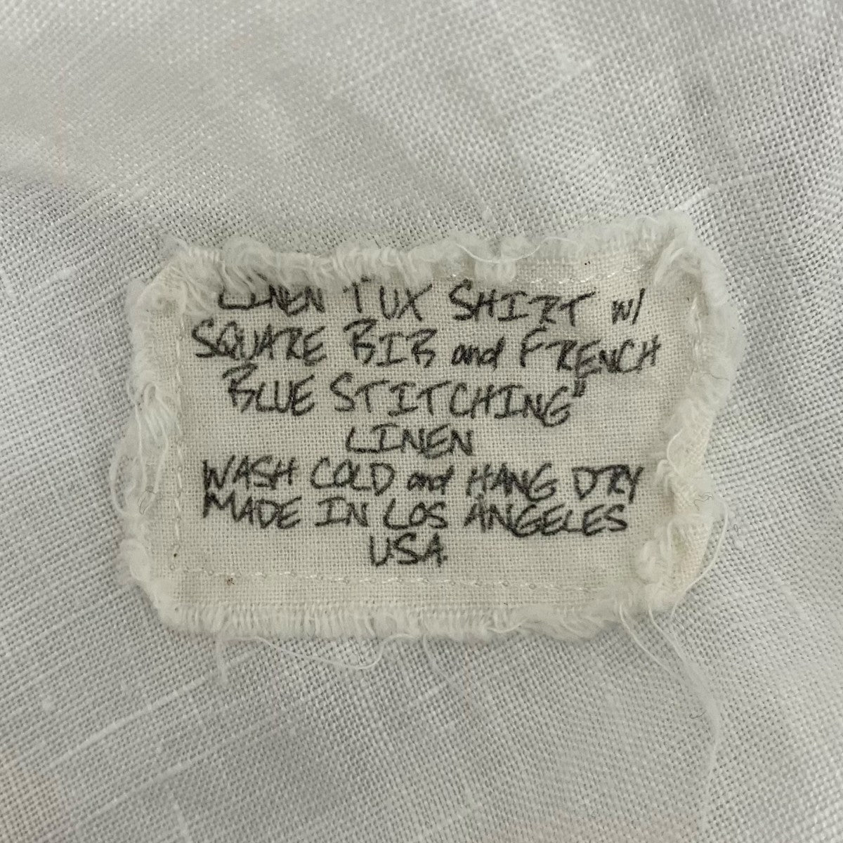 GREG LAUREN 【LINEN TUX SHIRT SQUARE BIB AND FRENCH BLUE STITCHING】シャツ 古着・中古-7枚目のアイテム画像