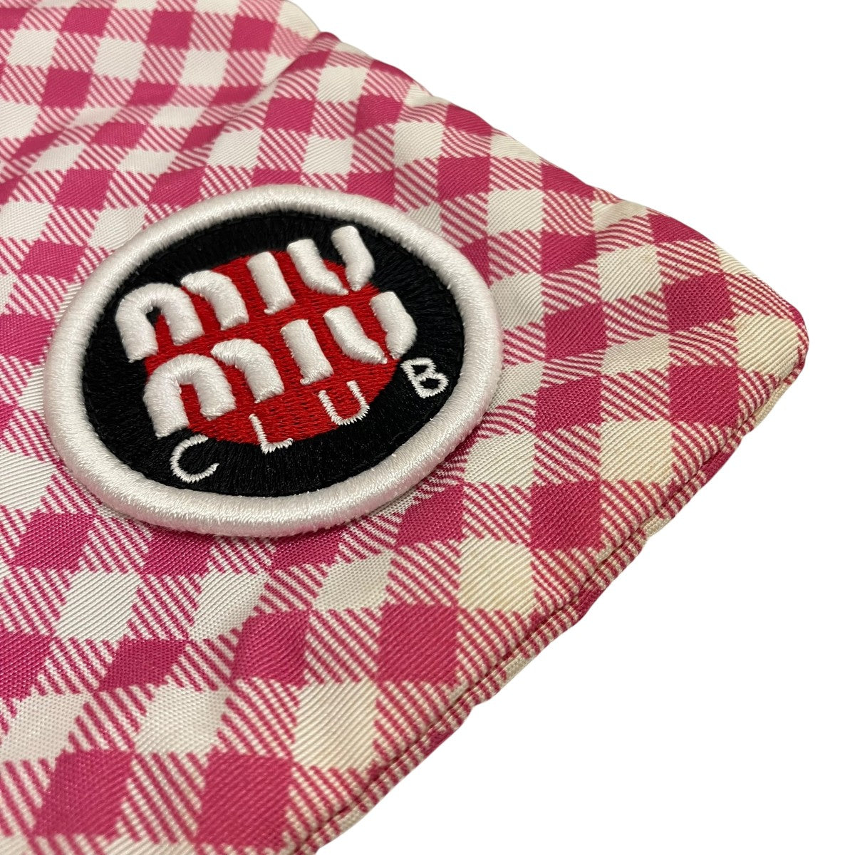 MIU MIU CLUBワッペン ギンガムチェックポーチ 古着・中古-7枚目のアイテム画像