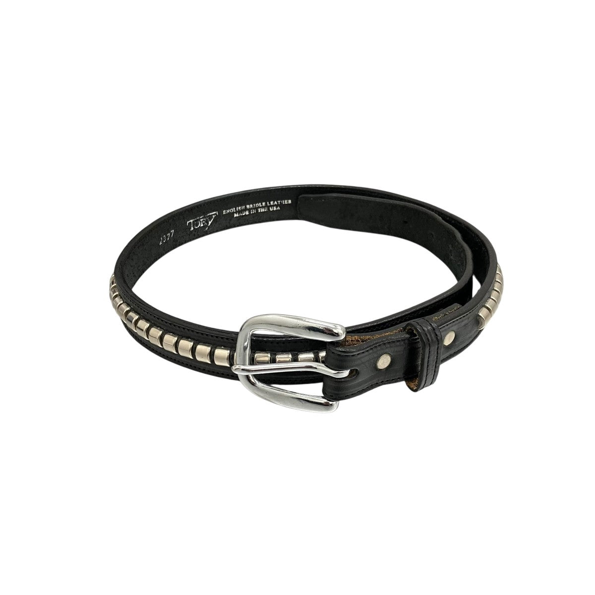 TORY LEATHER レザースタッズベルト 古着・中古-2枚目のアイテム画像