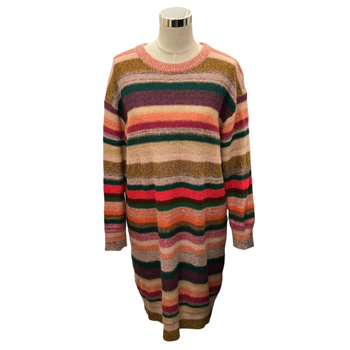 PS Paul Smith ペインテッドストライプニットワンピース 古着・中古-1枚目のアイテム画像
