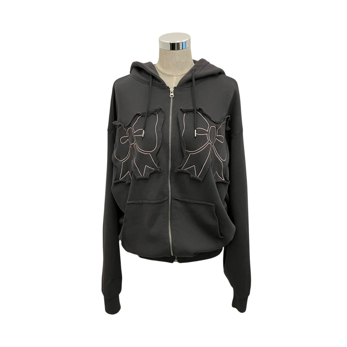 youhee 【RIBBON HOODIE】ジップパーカーYHHZDC001CH 古着・中古-2枚目のアイテム画像
