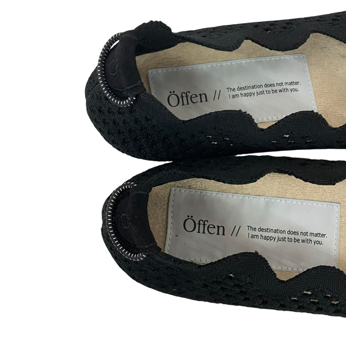 offen(オッフェン) pointed-SCALLOP MESHパンプス ブラック サイズ 40