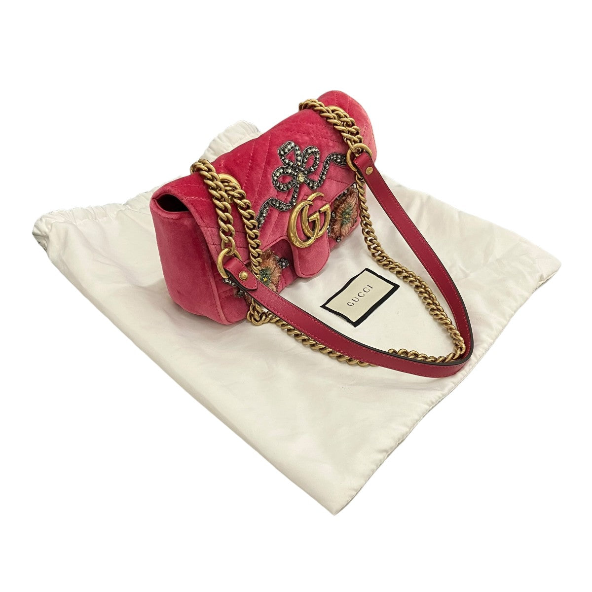 GUCCI GGマーモントストーン装飾チェーンショルダーバッグ446744 古着・中古-10枚目のアイテム画像