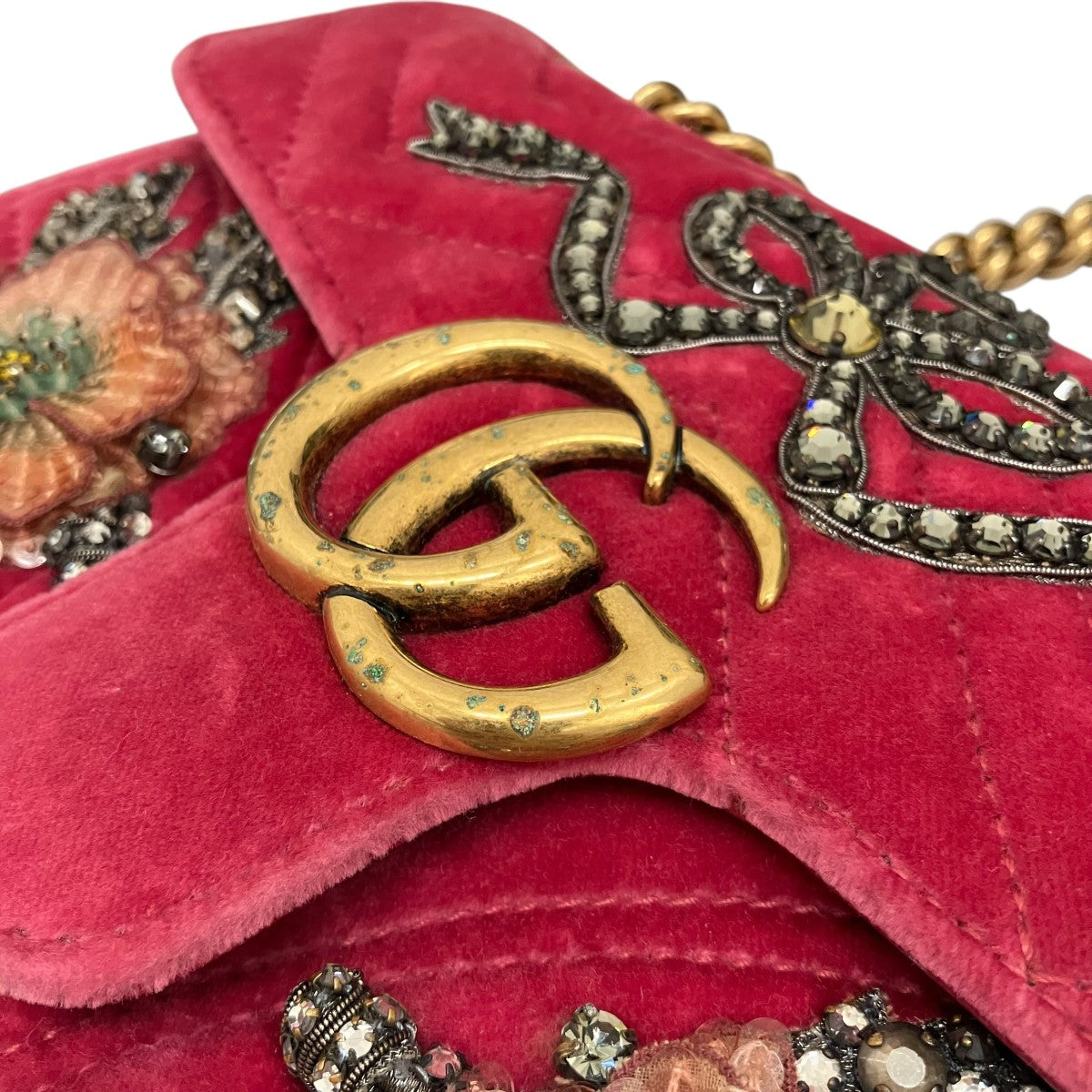 GUCCI GGマーモントストーン装飾チェーンショルダーバッグ446744 古着・中古-8枚目のアイテム画像