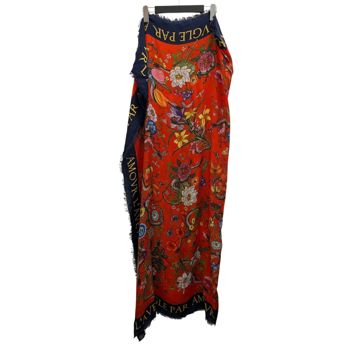 GUCCI フローラルスネークプリントスカーフ476474 古着・中古-2枚目のアイテム画像
