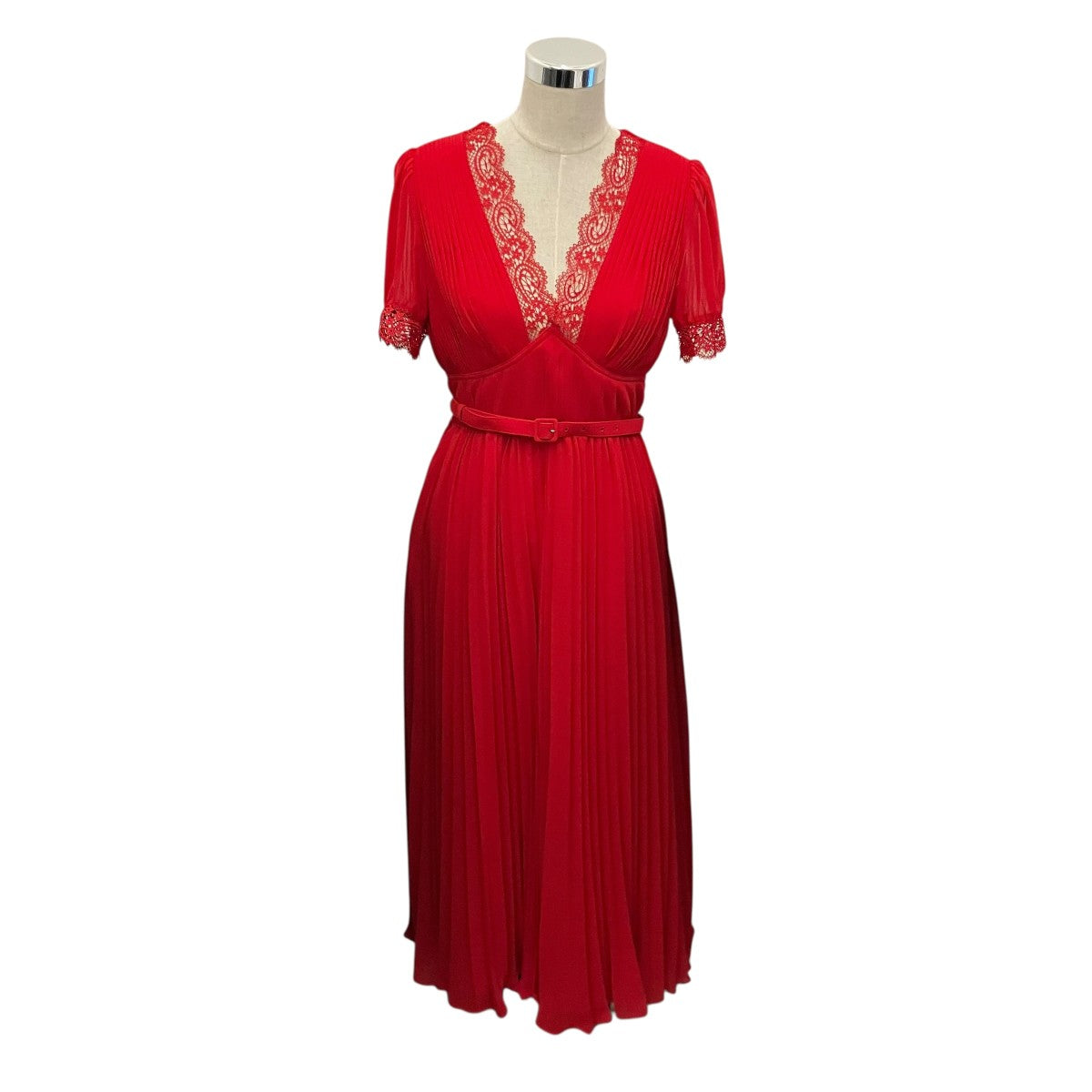 SELF PORTRAIT 【RED CHIFFON MIDI DRESS】シフォンワンピースRS23-908M-R 古着・中古-2枚目のアイテム画像