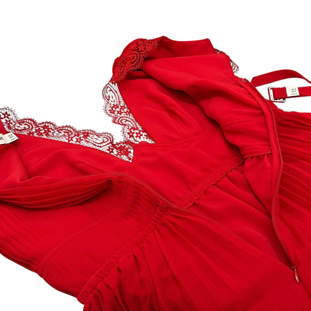 SELF PORTRAIT 【RED CHIFFON MIDI DRESS】シフォンワンピースRS23-908M-R 古着・中古-7枚目のアイテム画像