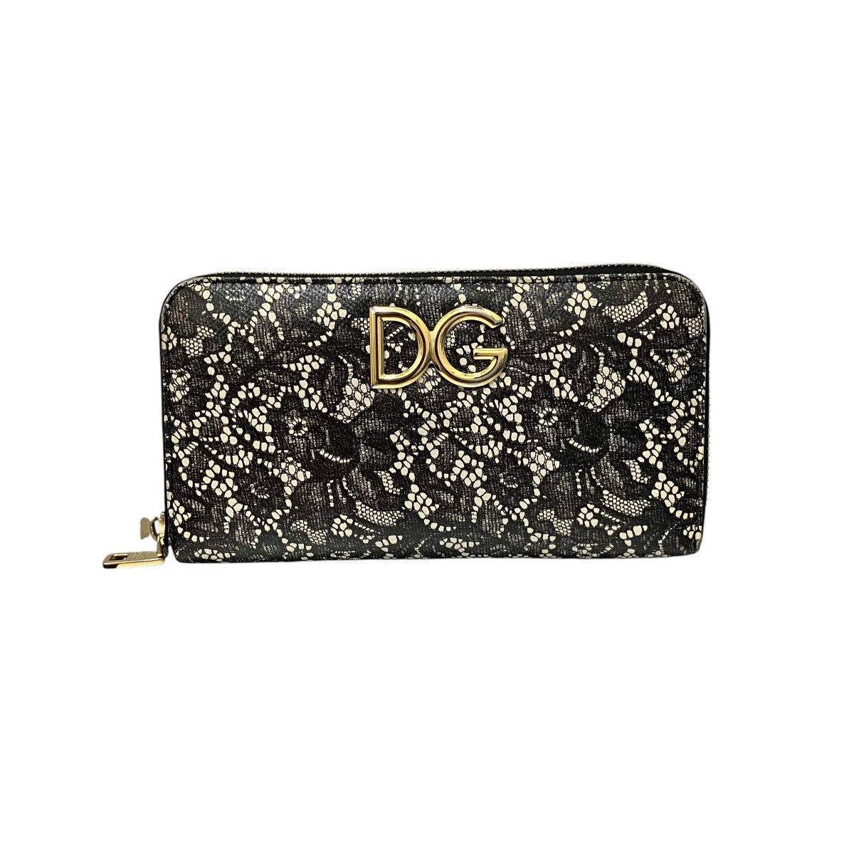 DOLCE ＆ GABBANA レースプリントラウンドファスナー長財布 古着・中古-1枚目のアイテム画像