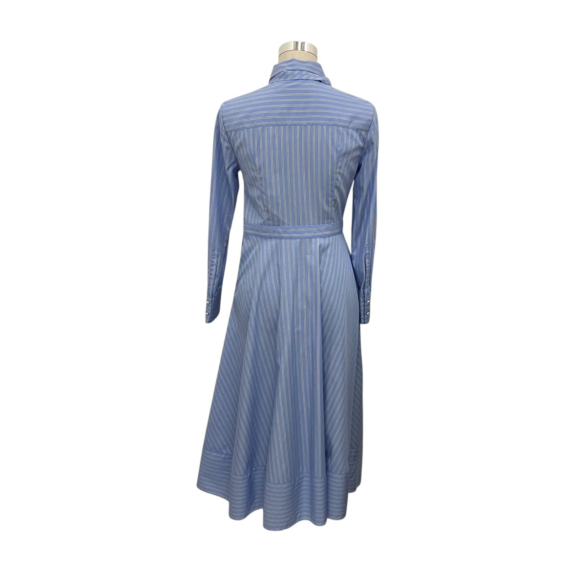 allureville タイ付きストライプアシメフレアシャツワンピース202410-14-120-63-010 古着・中古-3枚目のアイテム画像