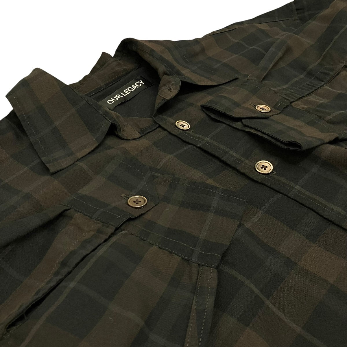 OUR LEGACY 【BORROWED SHIRT】チェックシャツM2252OB 古着・中古-5枚目のアイテム画像