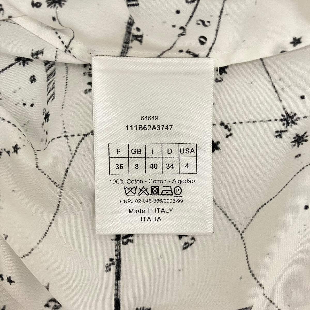 Christian Dior コットンゾディアック半袖ブラウス111B62A3747 古着・中古-7枚目のアイテム画像