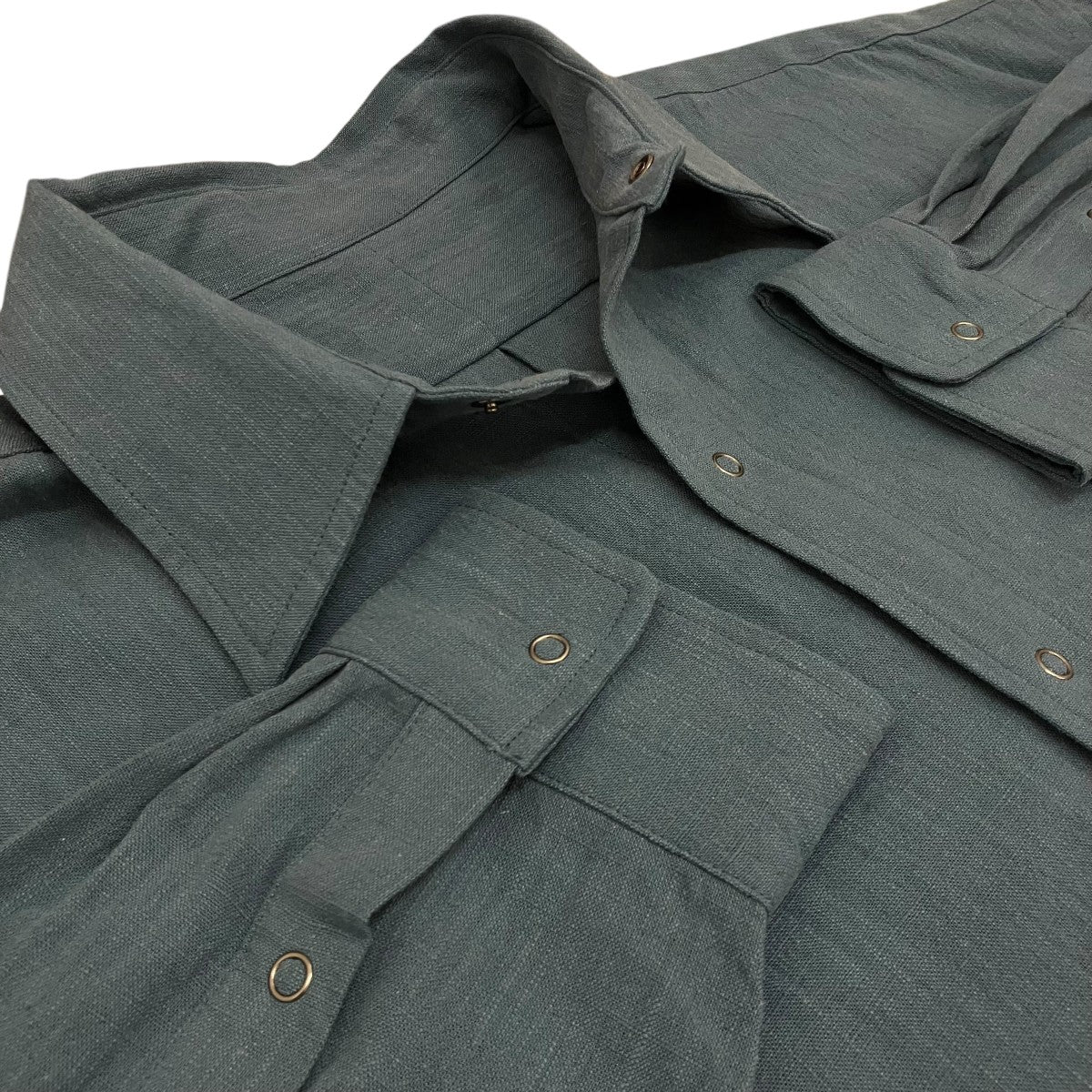 BURLAP OUTFITTER 【L S B．B SHIRT LINEN】リネンシャツ 古着・中古-5枚目のアイテム画像