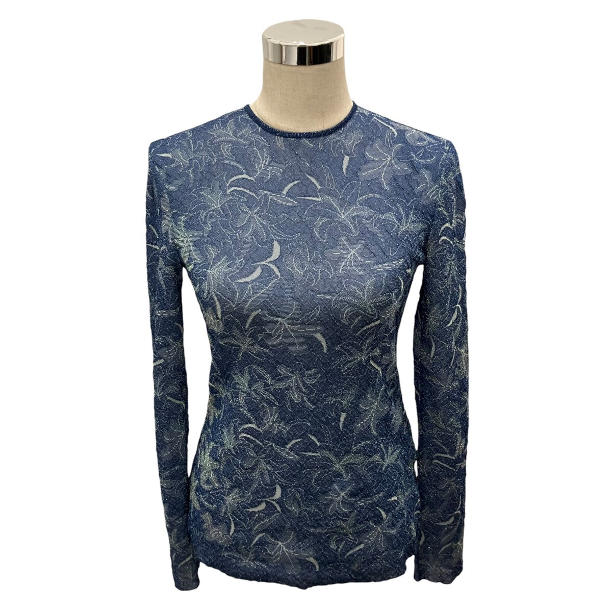 mame kurogouchi 26SS【Floral Jacquard Sheer Knit Top】フローラルジャガードシアーニットMM26SS-KN514 古着・中古-1枚目のアイテム画像