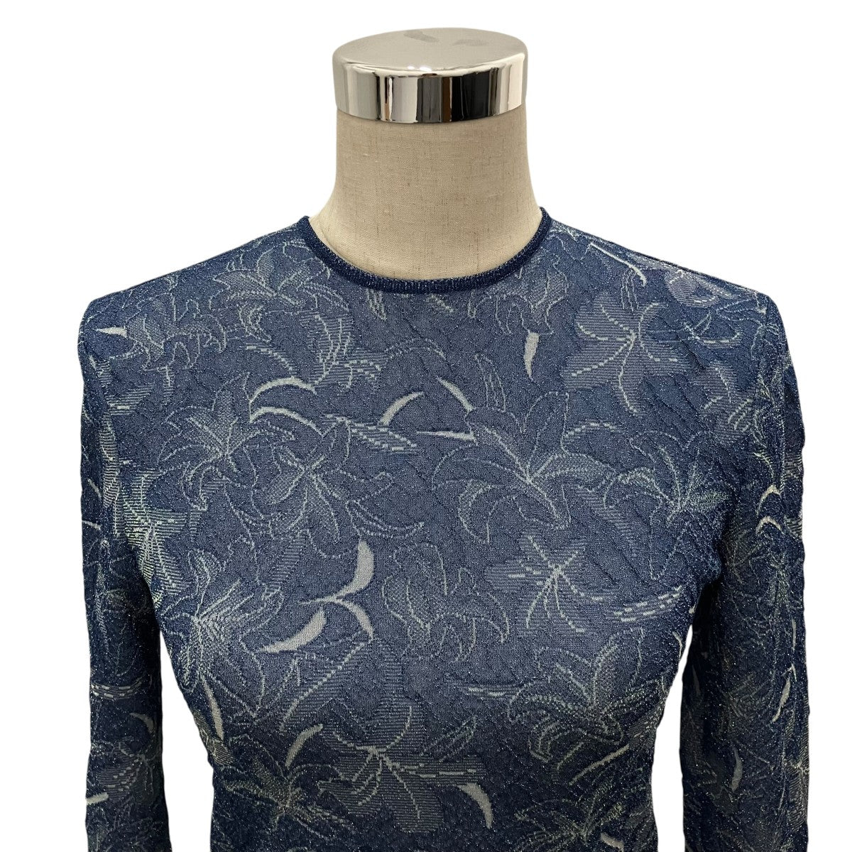 mame kurogouchi 26SS【Floral Jacquard Sheer Knit Top】フローラルジャガードシアーニットMM26SS-KN514 古着・中古-4枚目のアイテム画像
