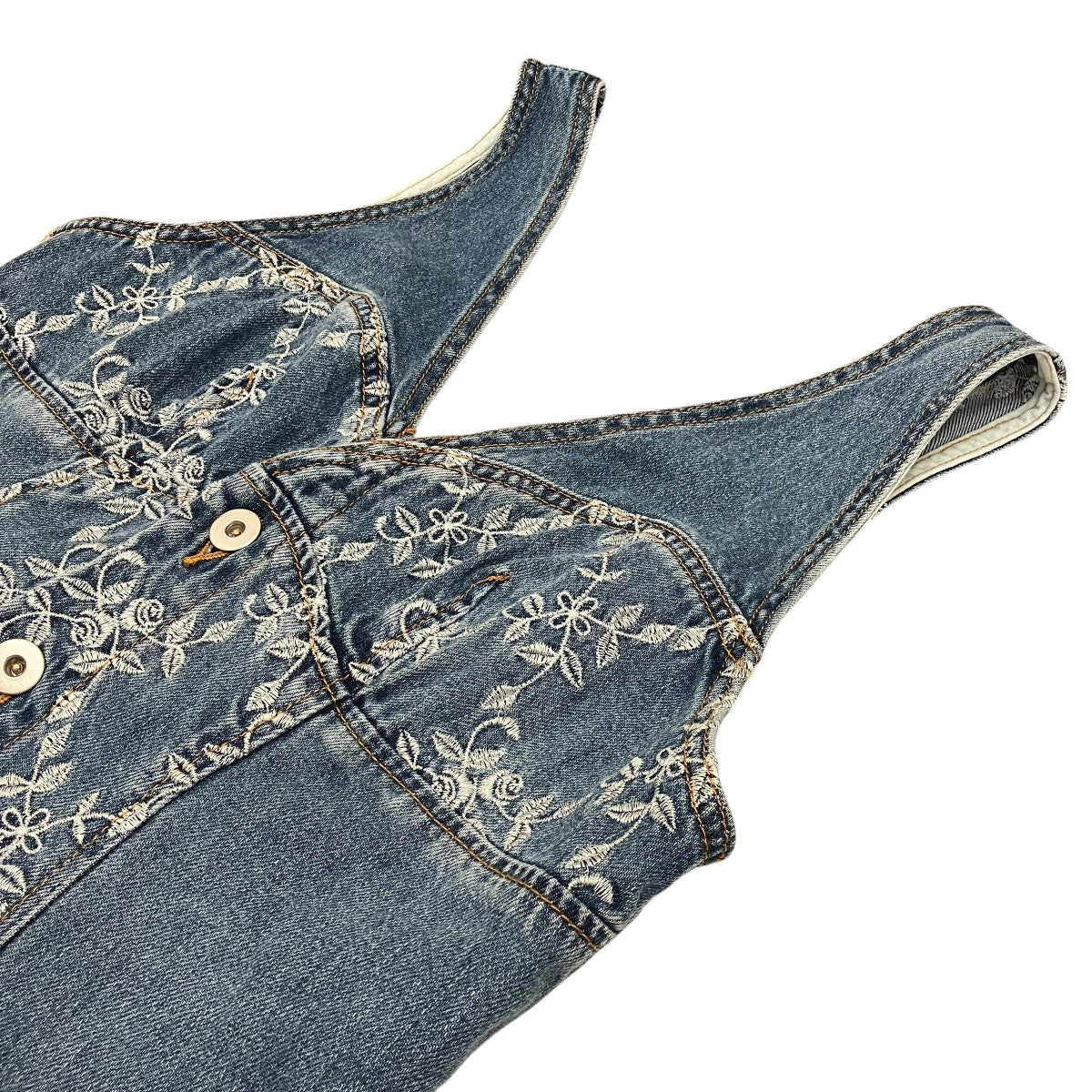 FETICO 【DENIM EMBROIDERED SLEEVELESS DRESS】デニムノースリーブワンピースFTC262-0820 古着・中古-6枚目のアイテム画像