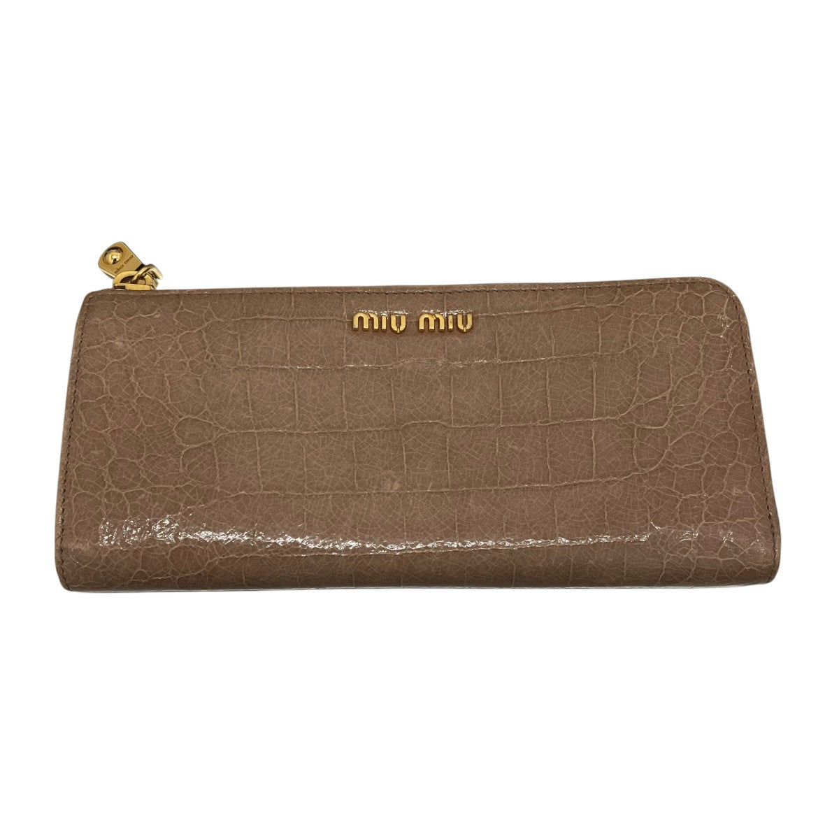 MIU MIU クロコ型押しLジップ長財布 古着・中古-2枚目のアイテム画像