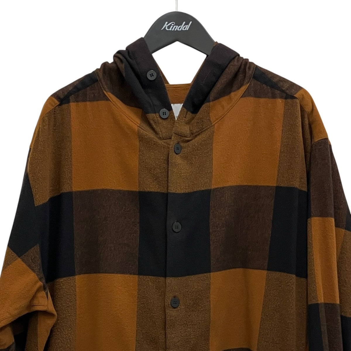 OVERCOAT 【FLANNEL HOODIE SHIRT IN COTTON FLANNEL】フーデッドチェックシャツF25T011P-DWCF 古着・中古-3枚目のアイテム画像