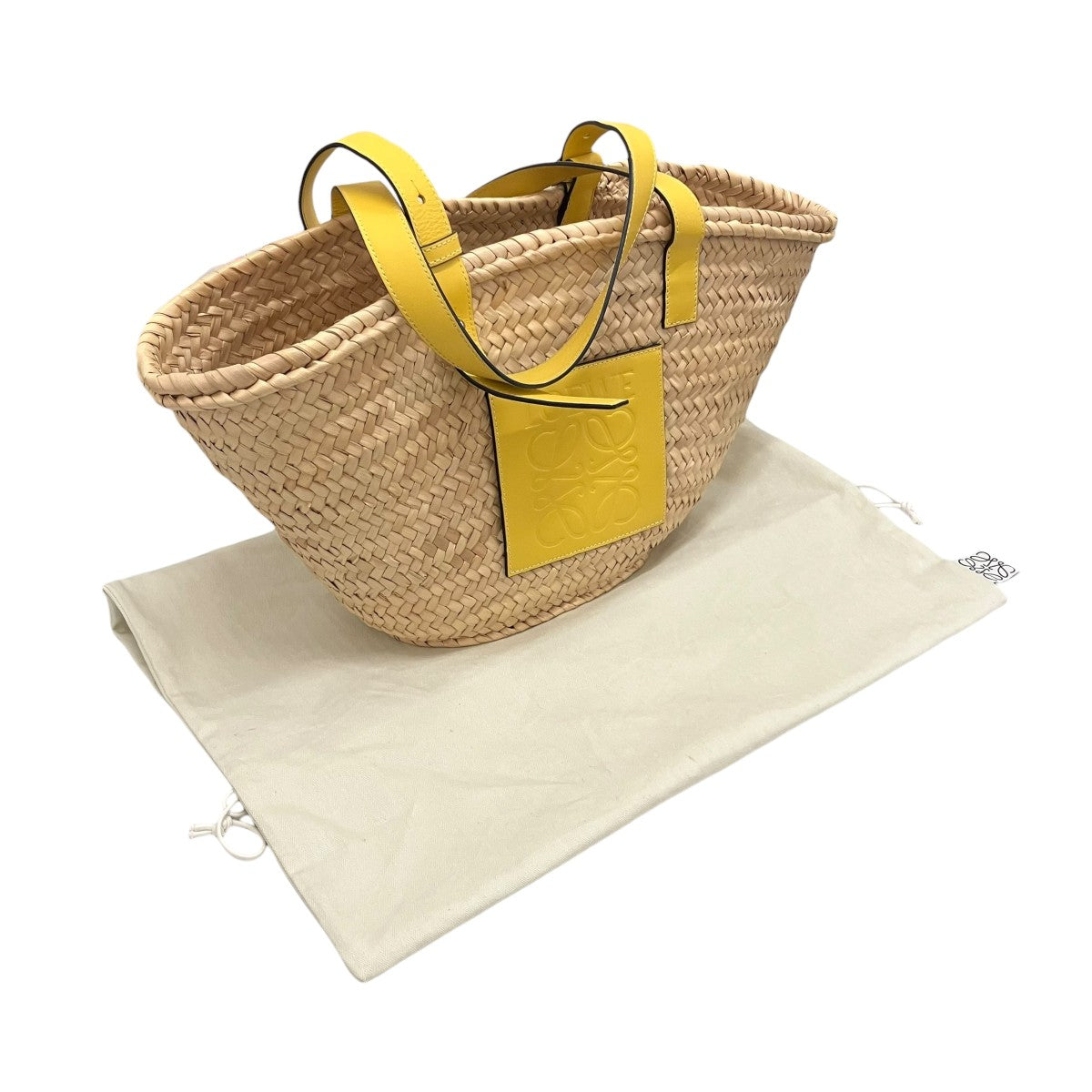 LOEWE(ロエベ) ミディアム カゴバッグ 262041 ベージュ×イエロー