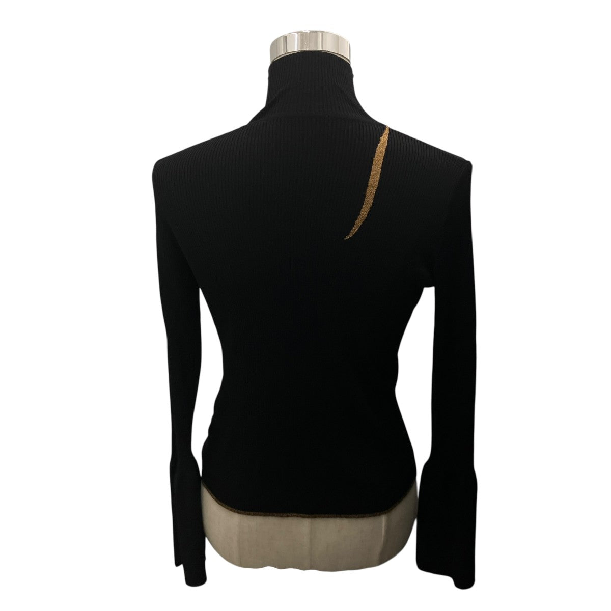 mame kurogouchi 24AW【Kintsugi High Neck Knitted Top】ハイネックリブニットMM24FW-KN078 古着・中古-2枚目のアイテム画像