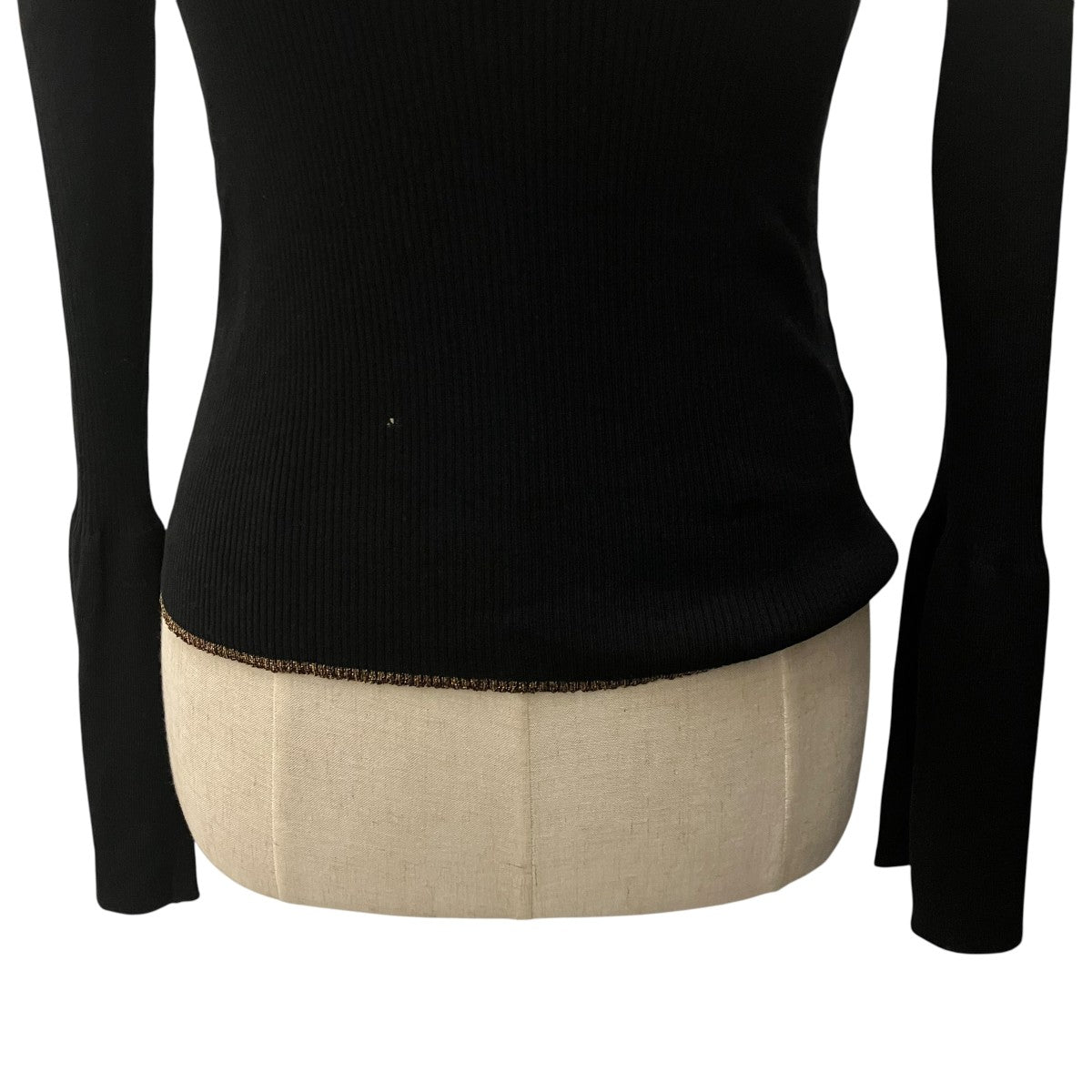 mame kurogouchi 24AW【Kintsugi High Neck Knitted Top】ハイネックリブニットMM24FW-KN078 古着・中古-4枚目のアイテム画像