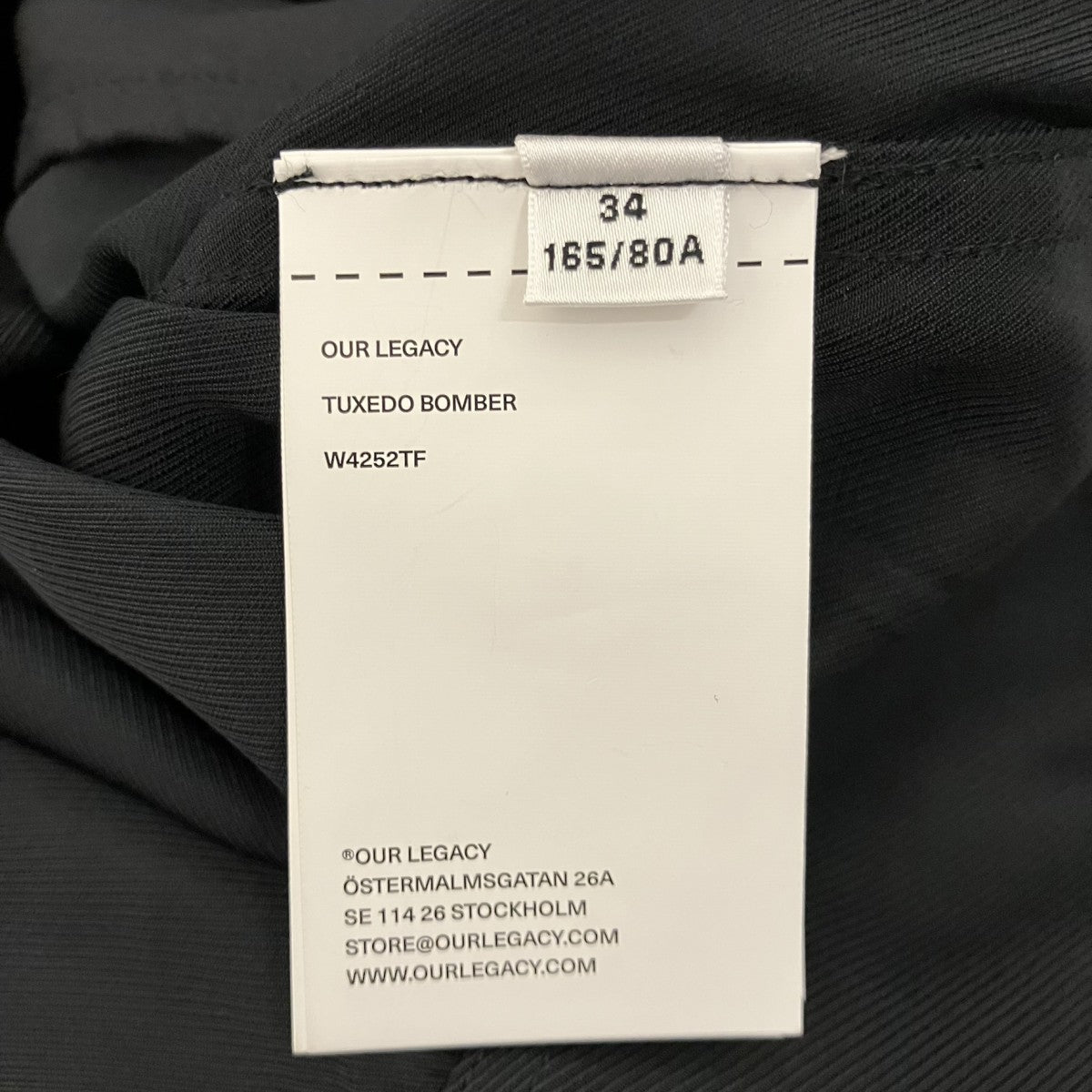 OUR LEGACY 【TUXEDO BOMBER】デザインジャケット 古着・中古-6枚目のアイテム画像