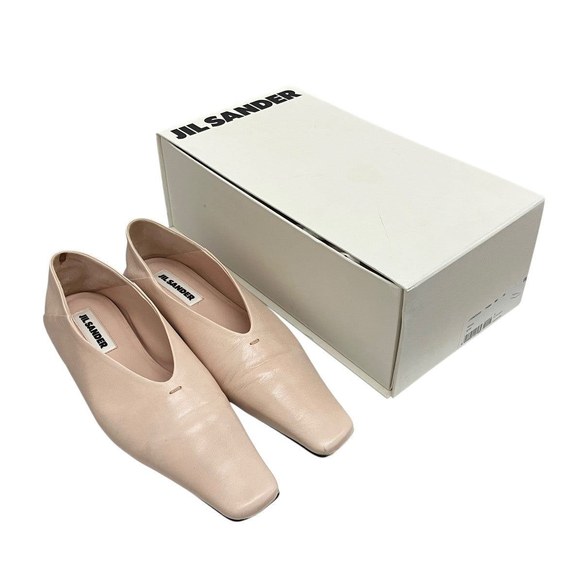 JIL SANDER ピンク フラットシューズ　38 サイズ JIL SANDER(ジルサンダー) スクエアトゥーフラットパンプス ピンク