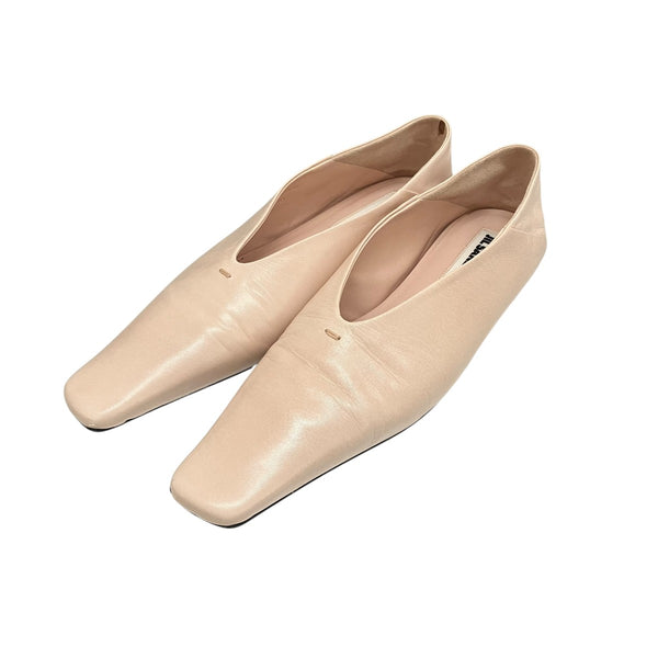 JIL SANDER(ジルサンダー) スクエアトゥーフラットパンプス ピンク