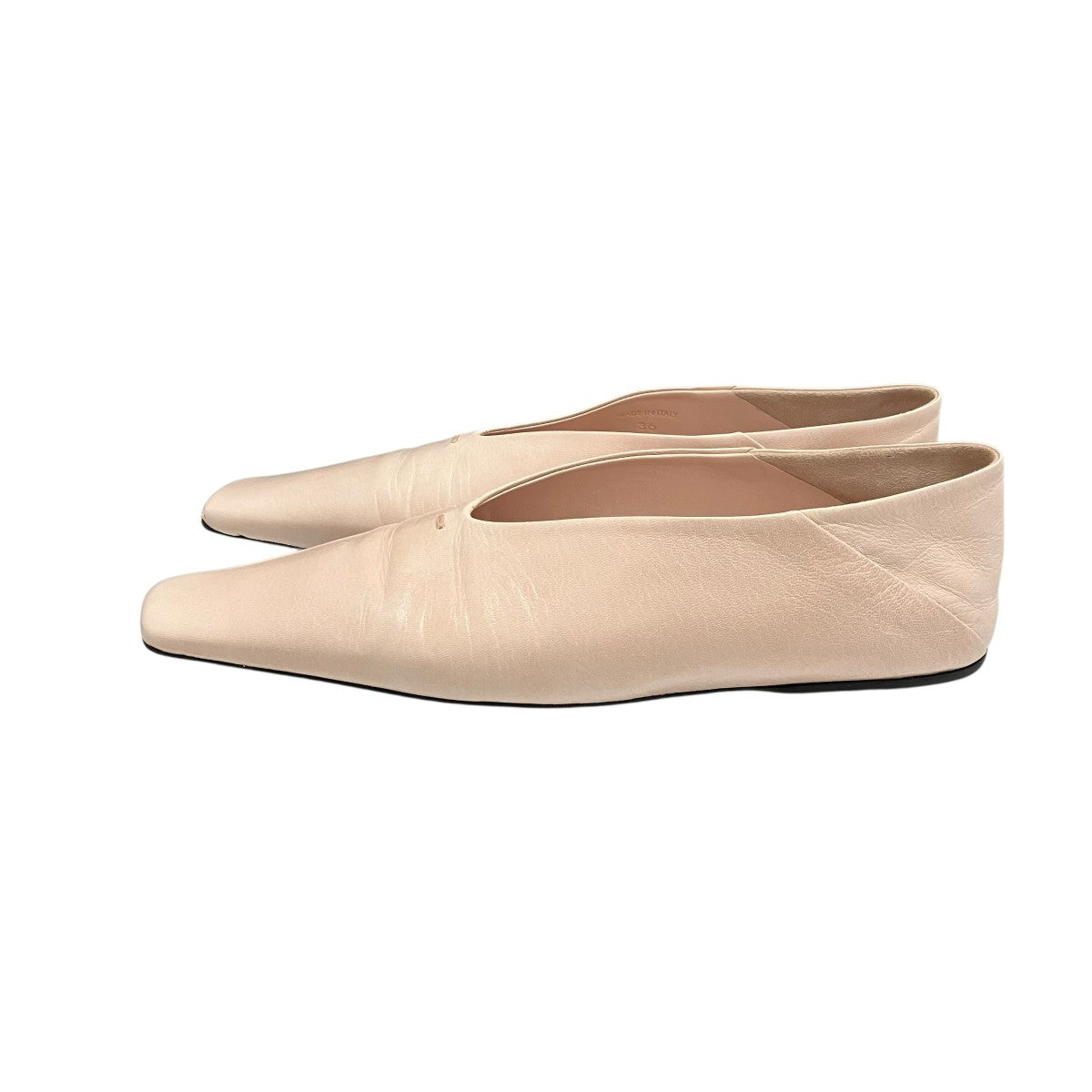 JIL SANDER(ジルサンダー) スクエアトゥーフラットパンプス ピンク