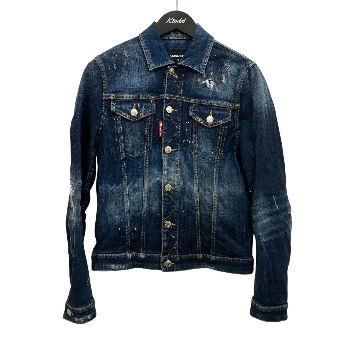 DSQUARED2 19SSペンキ加工デニムジャケットS74AM0914 古着・中古-1枚目のアイテム画像
