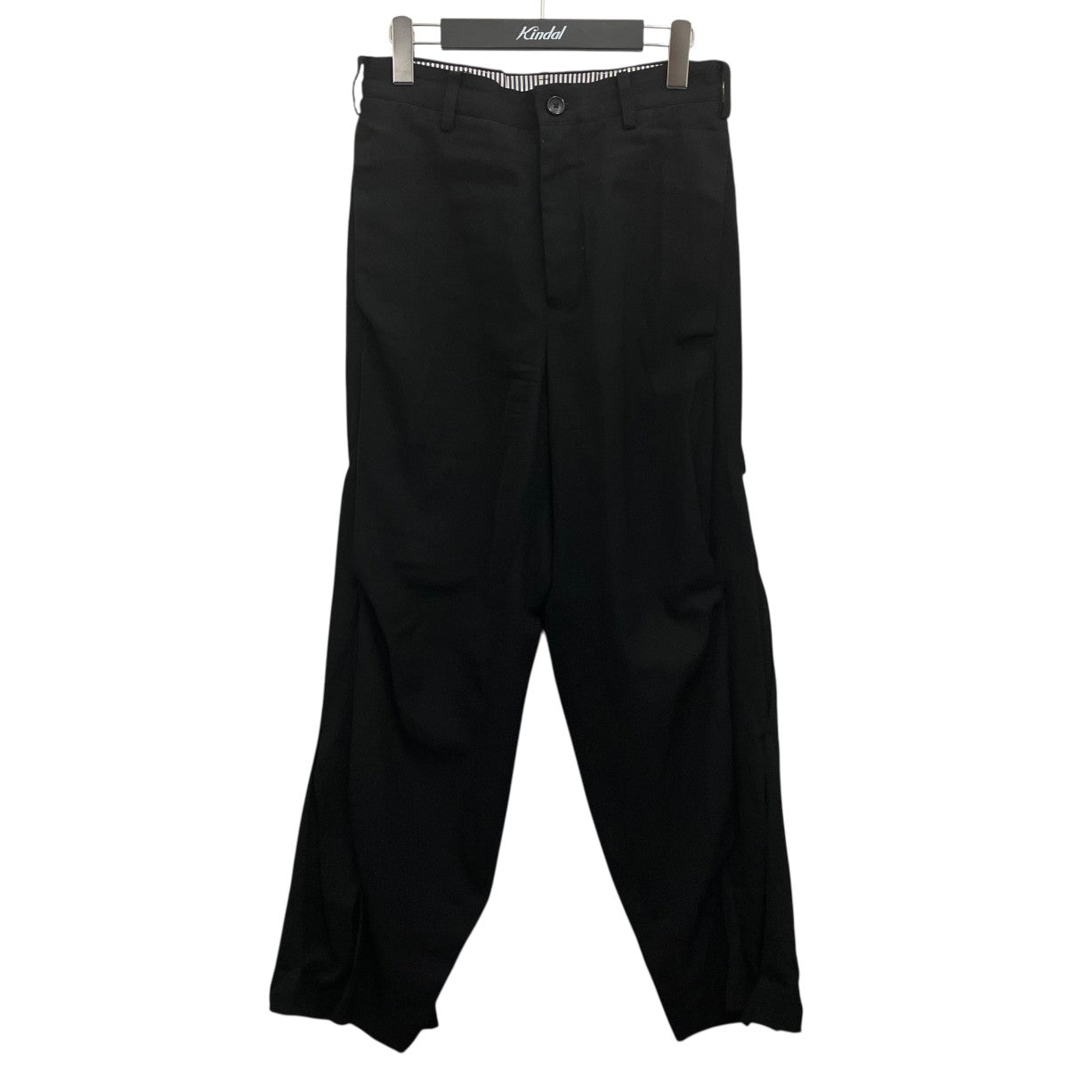 KHOKI 23AW【Pleat-detail pants】サイドプリーツパンツ23aw-p-04-black 古着・中古-1枚目のアイテム画像