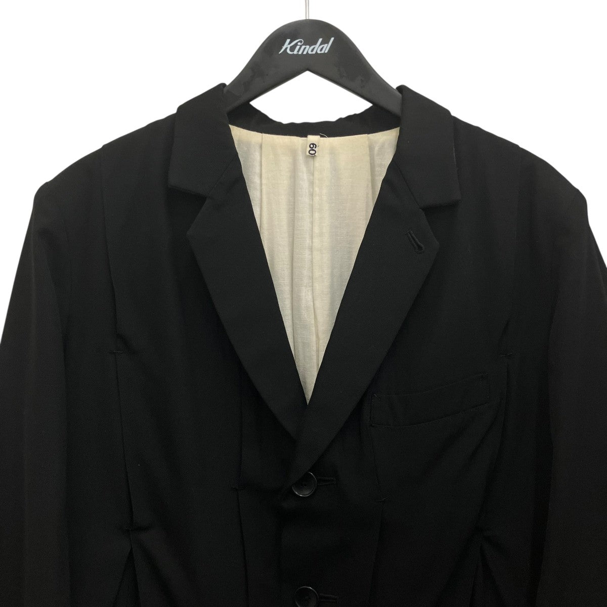 KHOKI 23AW【Pleat-detail single-breasted jacket】プリーツジャケット23aw-jk-06-black 古着・中古-3枚目のアイテム画像