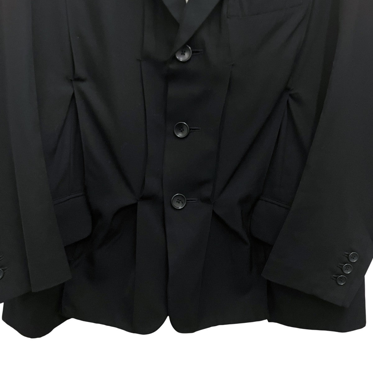 KHOKI 23AW【Pleat-detail single-breasted jacket】プリーツジャケット23aw-jk-06-black 古着・中古-4枚目のアイテム画像