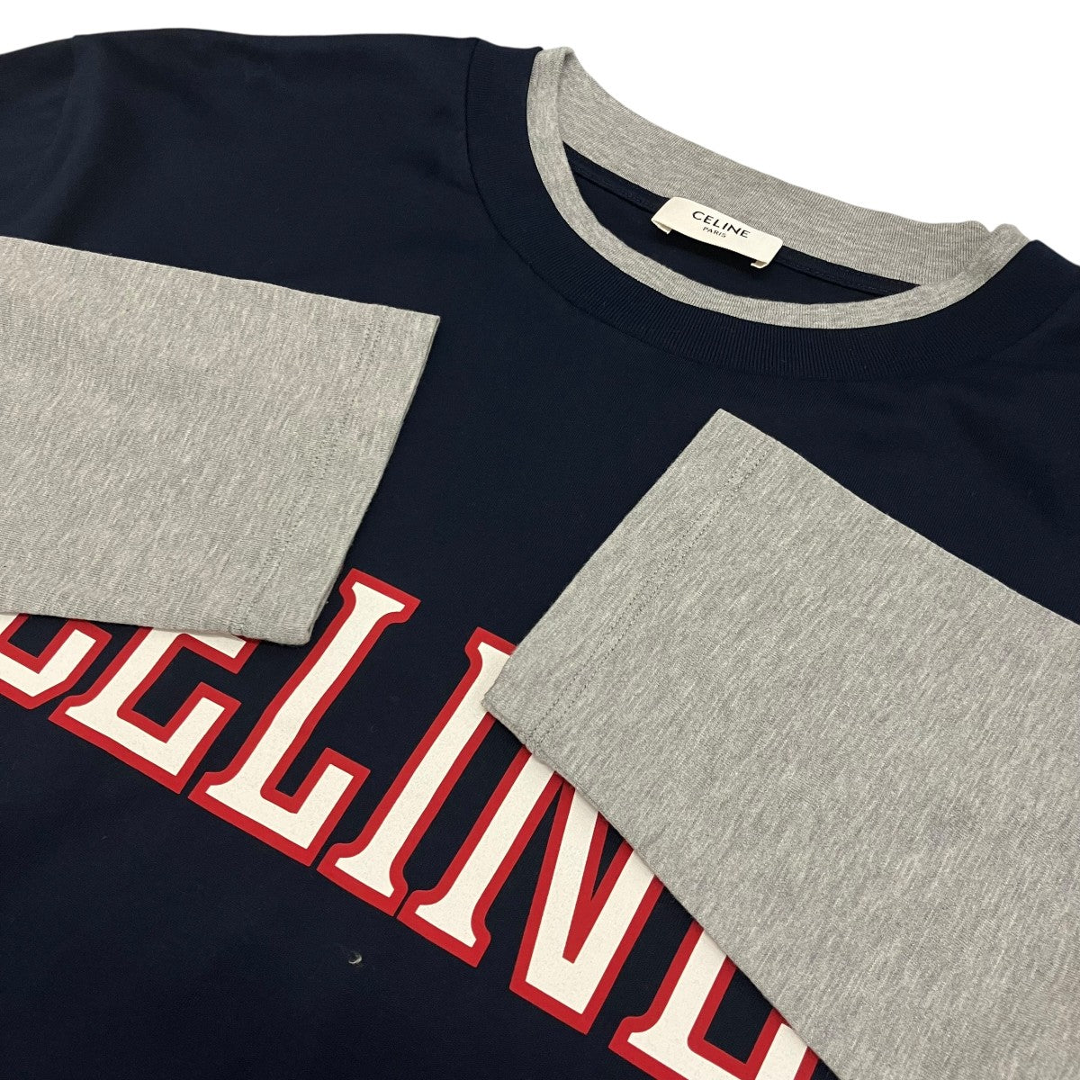 CELINE レイヤードルーズ ロゴ クルーネック長袖TシャツRX06N671Q 古着・中古-5枚目のアイテム画像