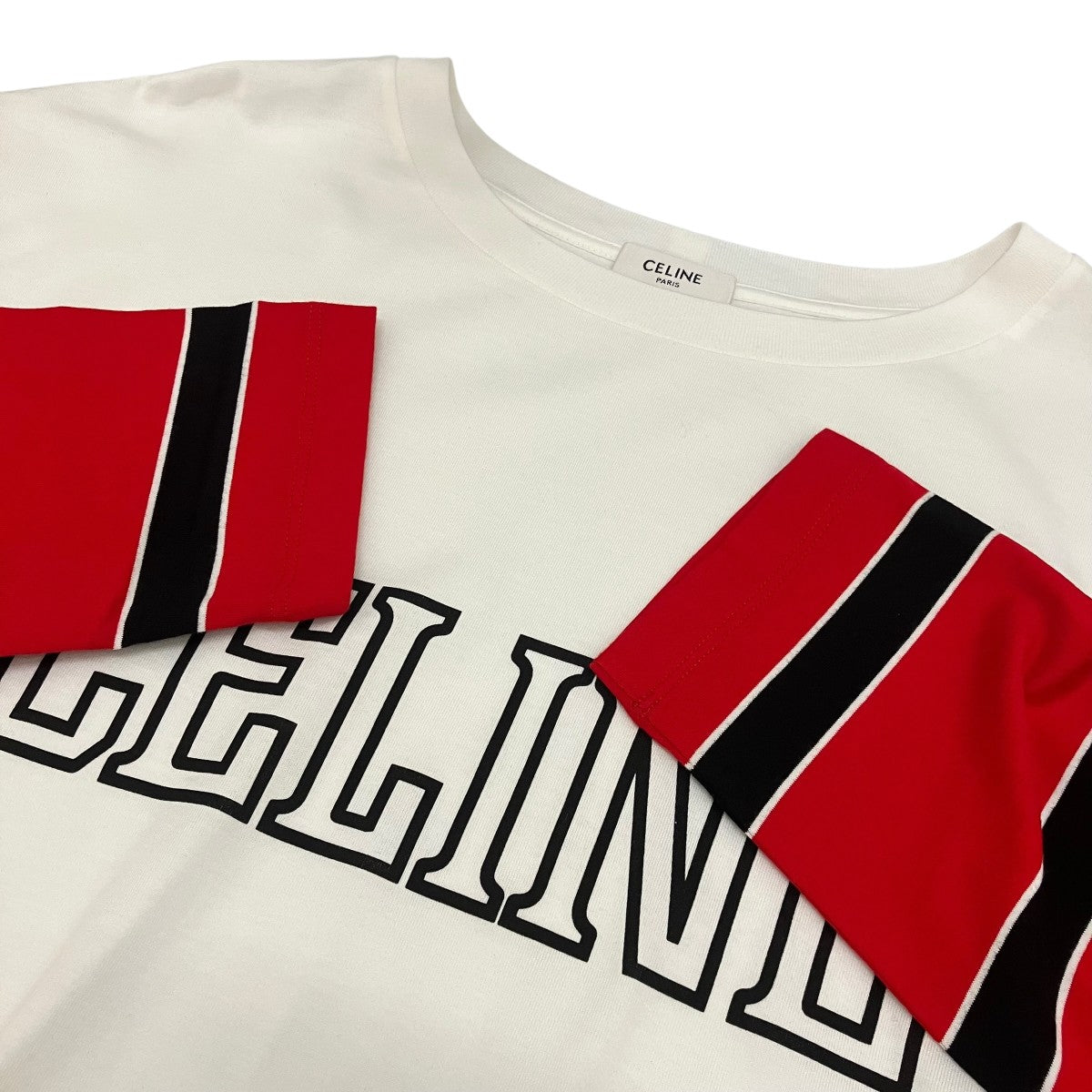 CELINE レイヤードルーズ ロゴ クルーネック長袖TシャツRX077671Q 古着・中古-5枚目のアイテム画像