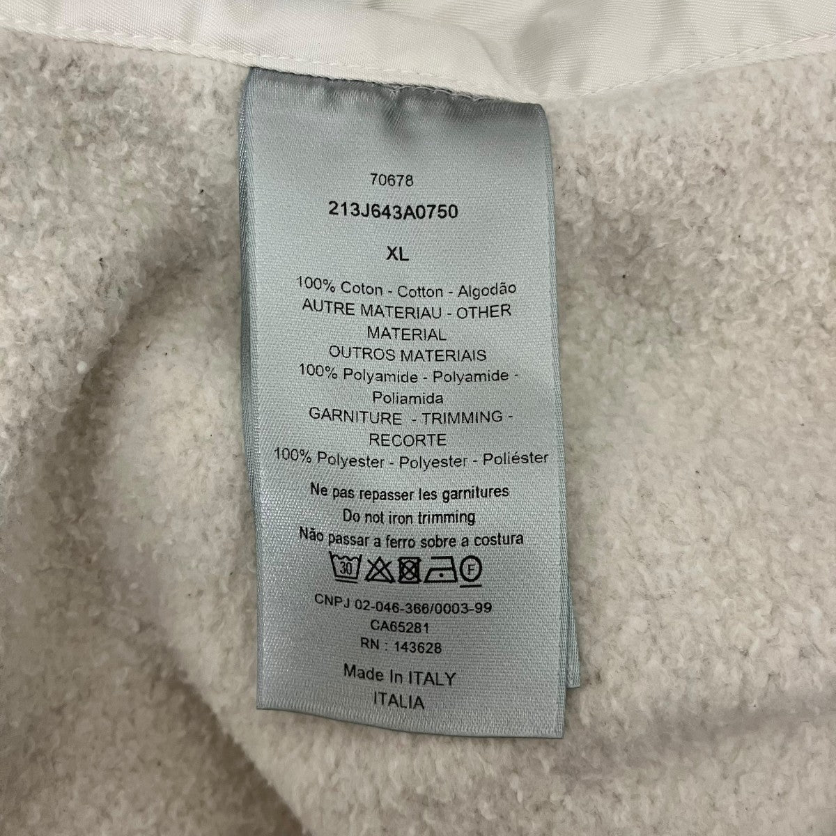 DIOR×sacai サイドジップスウェット213J643A0750 古着・中古-6枚目のアイテム画像