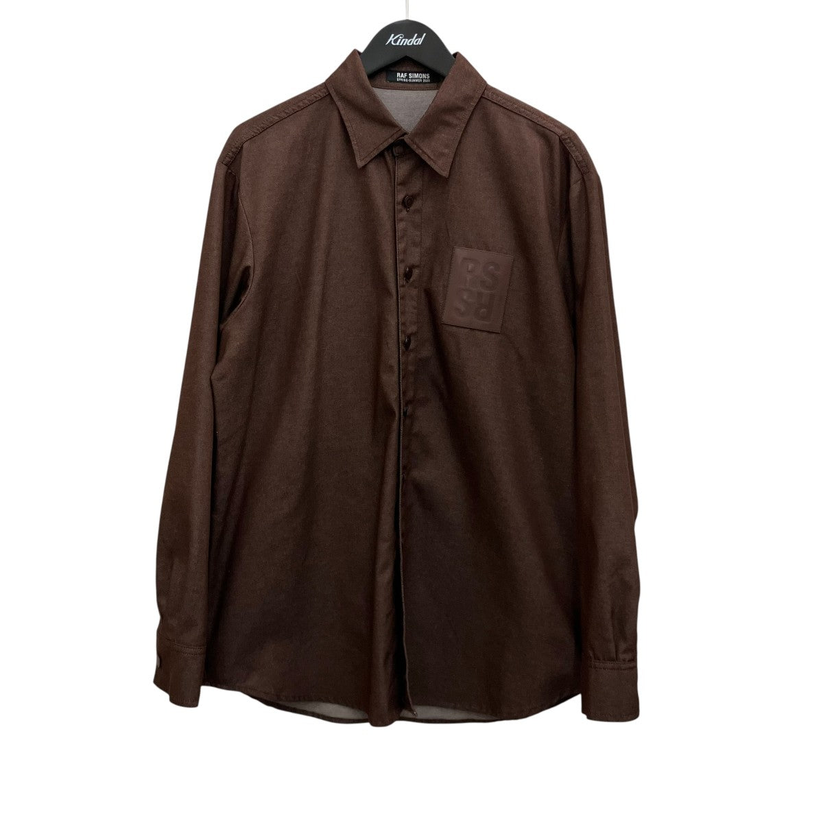 RAF SIMONS 23SSレザーロゴパッチシャツ231-M242 古着・中古-1枚目のアイテム画像
