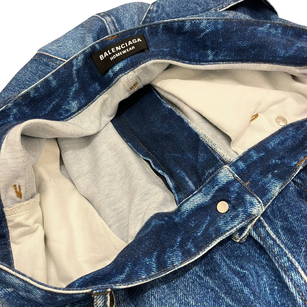BALENCIAGA HOMEWEARトロンプルイユデニム転写パンツ657120 古着・中古-6枚目のアイテム画像