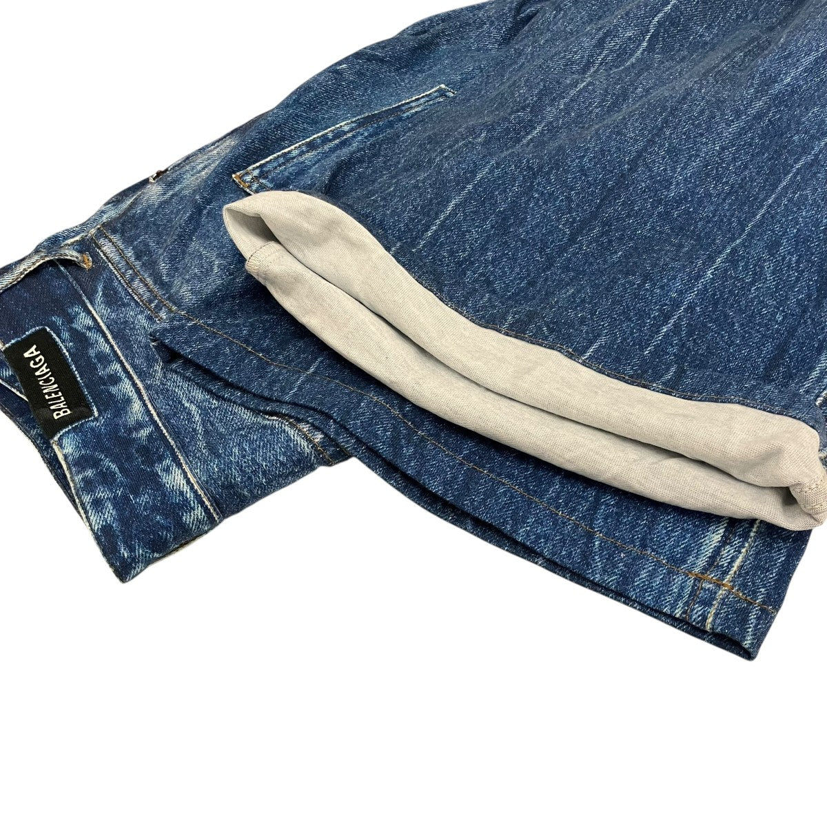 BALENCIAGA HOMEWEARトロンプルイユデニム転写パンツ657120 古着・中古-7枚目のアイテム画像