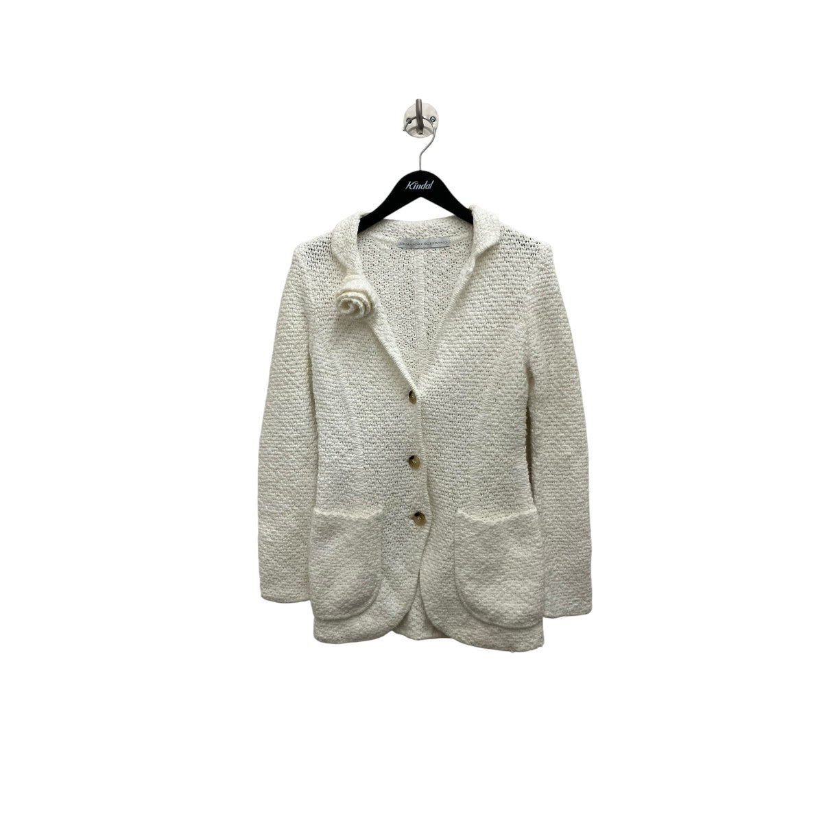 ERMANNO SCERVINO コサージュ付きニットジャケットD165I309FLK 古着・中古-1枚目のアイテム画像
