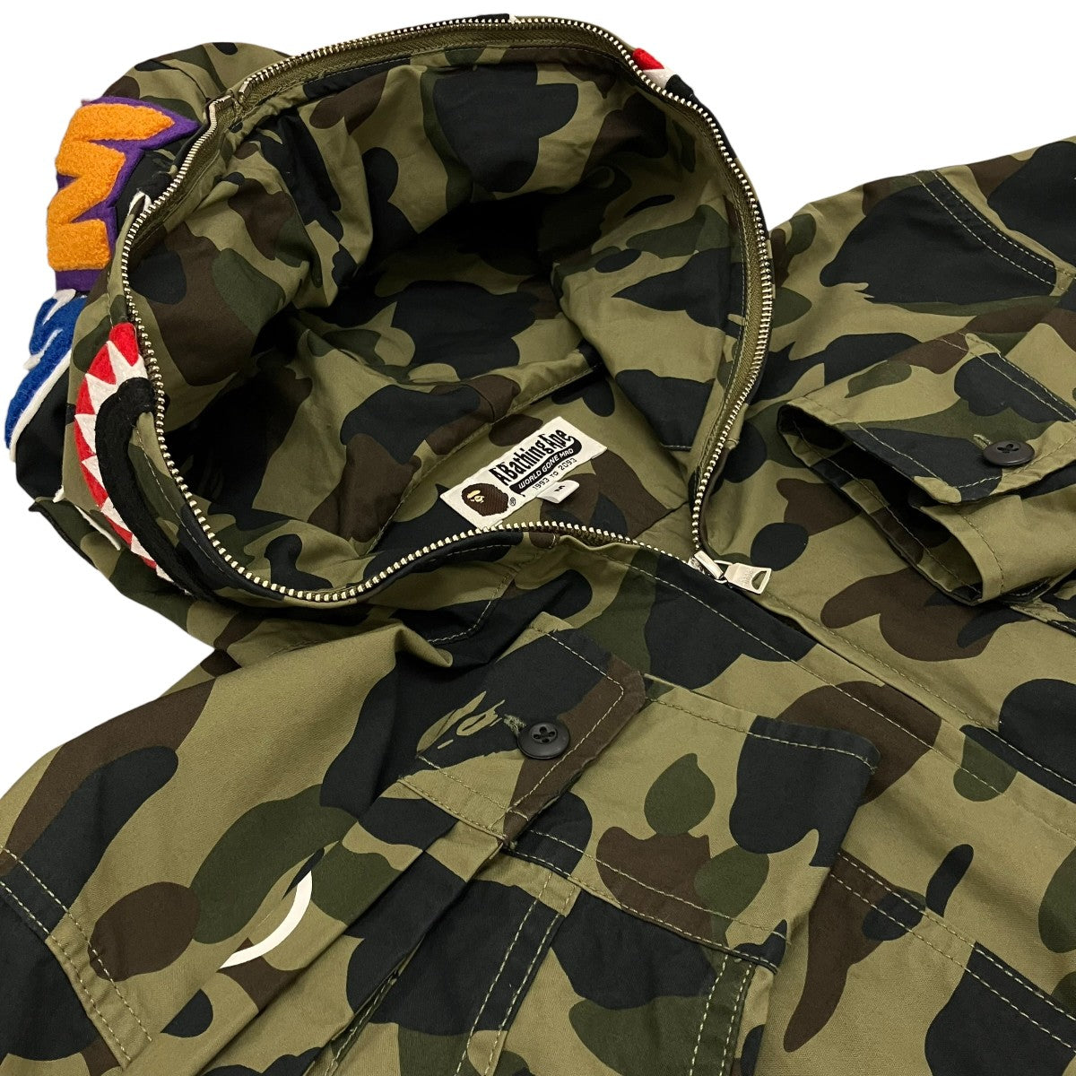 A BATHING APE 【SHARK HOODED SHIRT】シャークフーデッドシャツ001SHF301012X 古着・中古-5枚目のアイテム画像