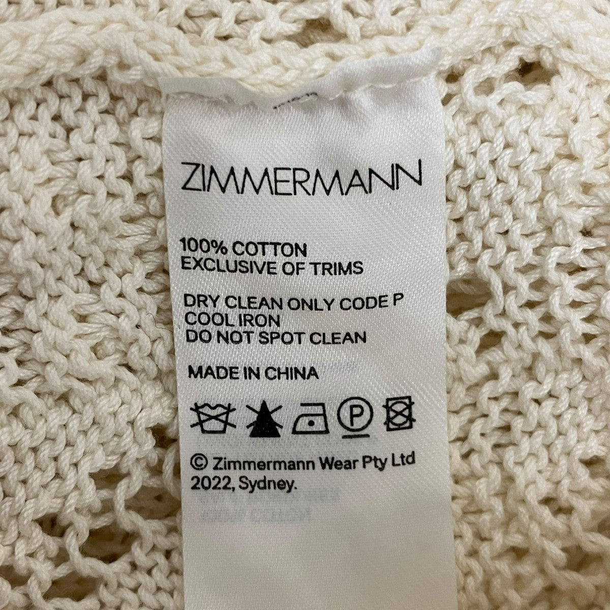 ZIMMERMANN(ジマーマン) ニットレースワンピース アイボリー サイズ 0
