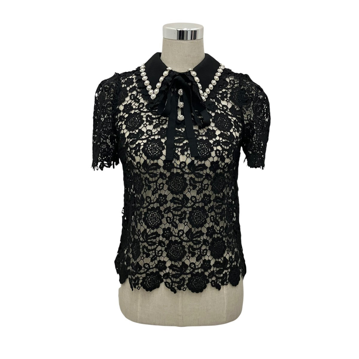 【BLACK GUIPURE LACE TOP】レースブラウスRS22-034T
