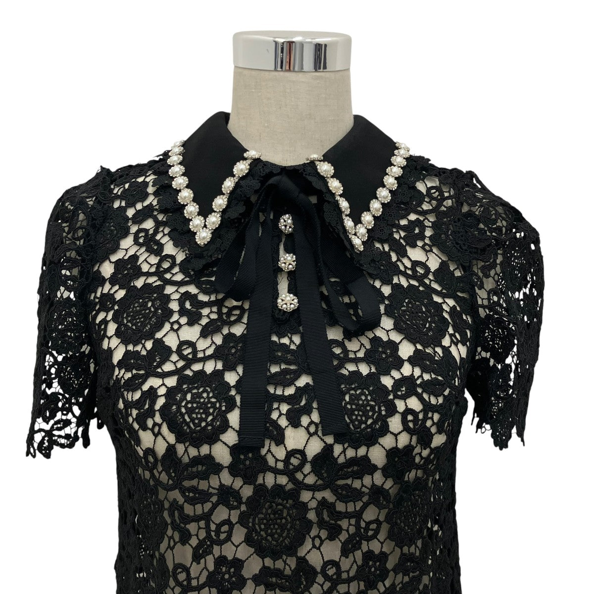 【BLACK GUIPURE LACE TOP】レースブラウスRS22-034T